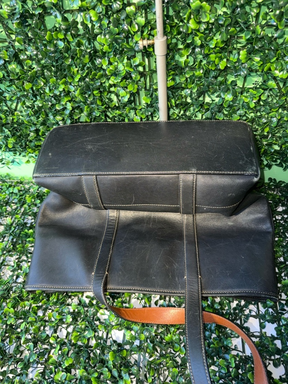 Vintage Coach Black/Brown Leather Gallery Tote Bag  | Classic Y2K Shoulder Bag - Picture 3 of 5